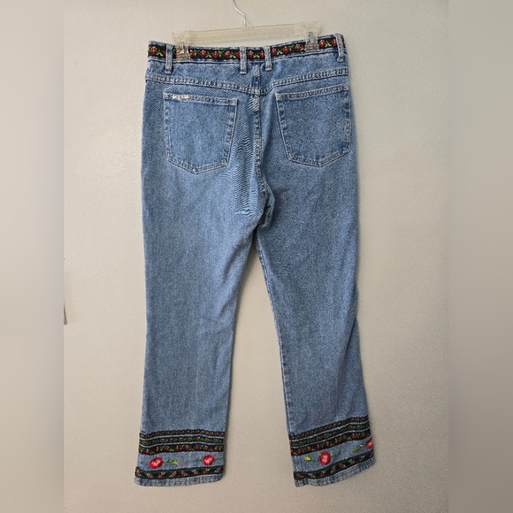 RVT Vtg Jeans 90’s Y2K Embroidered Bohemian Floral Sz 13/14 Jeans Womens Jrs - Picture 5 of 10